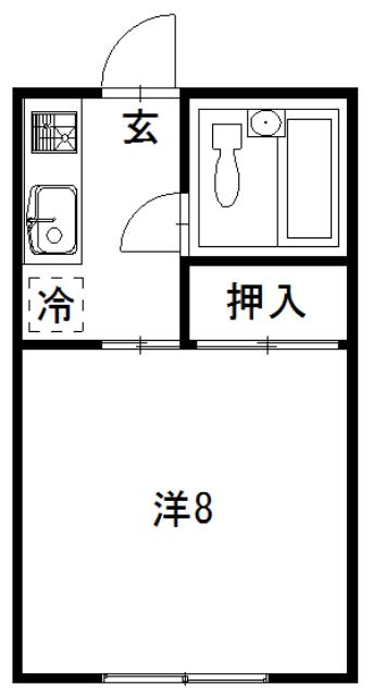 マイルド86(1K/2階)の間取り写真