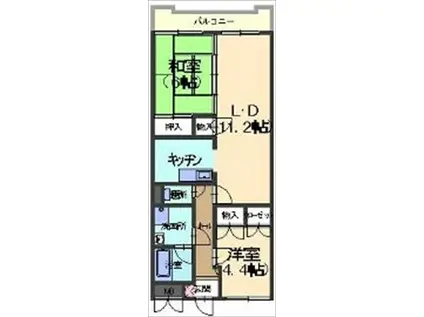 ダイアパレス北安江(2LDK/5階)の間取り写真