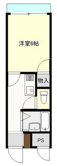 ハルビル(1K/2階)の間取り写真