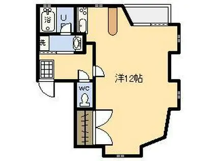 スプリングコート(ワンルーム/4階)の間取り写真