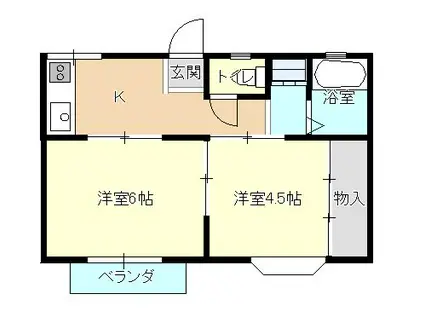 コーポ幸(2K/2階)の間取り写真