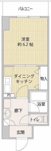 ディアコート大社前(1K/8階)の間取り写真