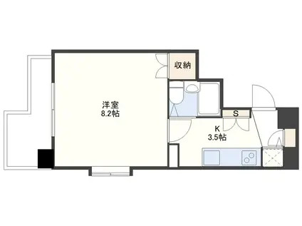 クレベール大井手(1K/9階)の間取り写真