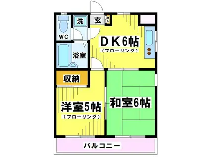 メゾン城山(2DK/3階)の間取り写真