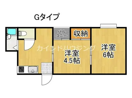 ロイヤル西加賀屋(2DK/5階)の間取り写真