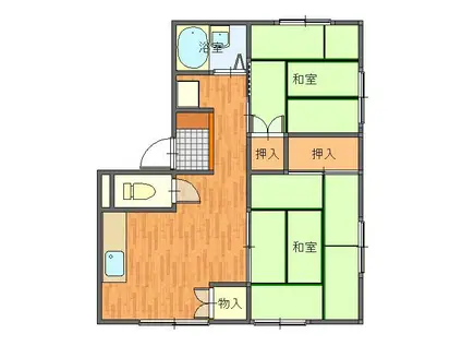 きたさんハイツ(2K/1階)の間取り写真