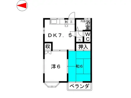 サンハイム(2DK/2階)の間取り写真