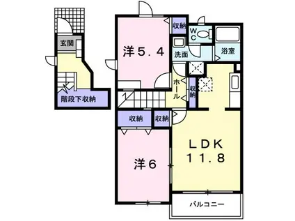 サニ-・レジデンス(2LDK/2階)の間取り写真