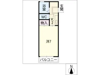 エクセルシオ安田(1K/2階)の間取り写真