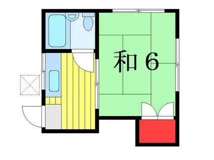 伊藤荘(1K/1階)の間取り写真