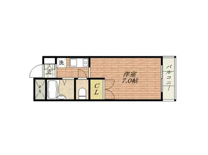 メゾンエルアンドジョイ(1K/2階)の間取り写真