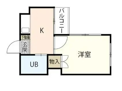 ウィング大竹(1K/4階)の間取り写真