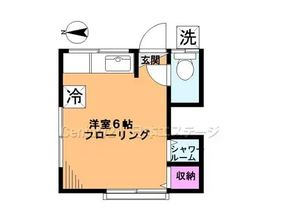 花井アパート(ワンルーム/1階)の間取り写真