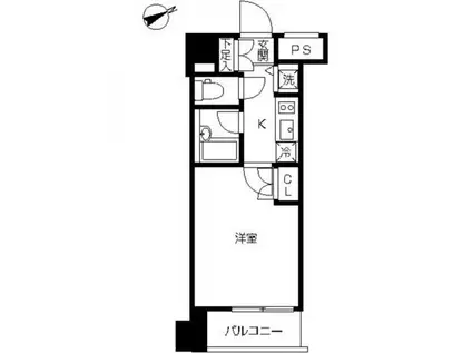 スカイコート品川大崎(1K/3階)の間取り写真
