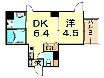 ＪＲ東海道本線 三ノ宮駅(ＪＲ) 徒歩7分 10階建 築7年(1DK/6階)の間取り写真