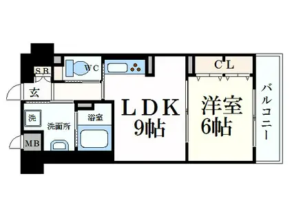 エイジングコート姫路(1K/4階)の間取り写真