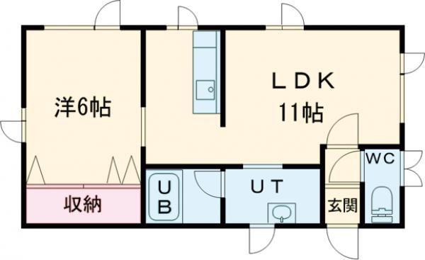 マンションメガロポリス(1LDK/1階)の間取り写真