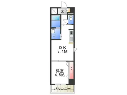 リアライズ深井駅前(1DK/6階)の間取り写真