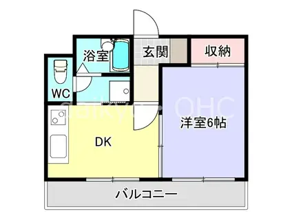 ピアパーク佐堂Ⅱ(1DK/4階)の間取り写真