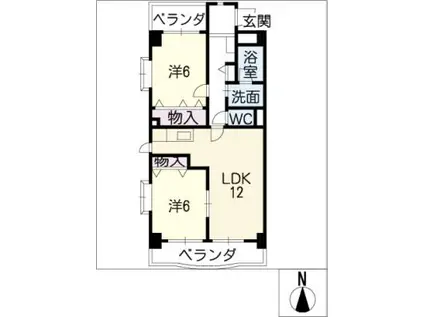 フォーシーズン(2LDK/1階)の間取り写真