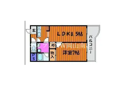 アビターレ下中野(1LDK/2階)の間取り写真