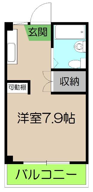 コーポあいりす(ワンルーム/3階)の間取り写真