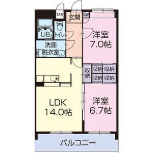 リンピア愛野(2LDK/2階)の間取り写真