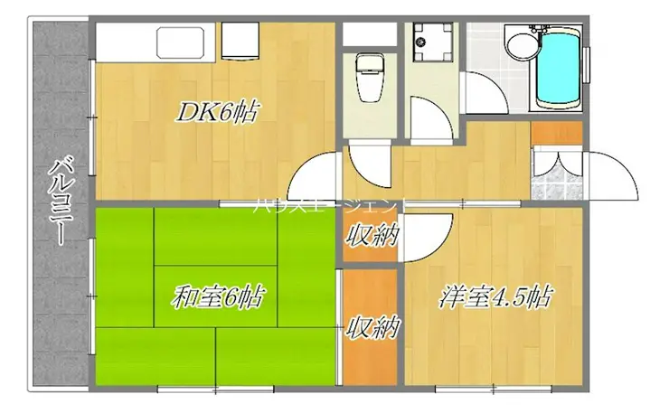 ハピネスタナカ 3階階 間取り