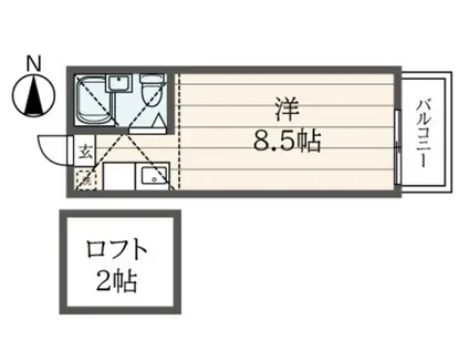 ポートヒル上中里(ワンルーム/2階)の間取り写真