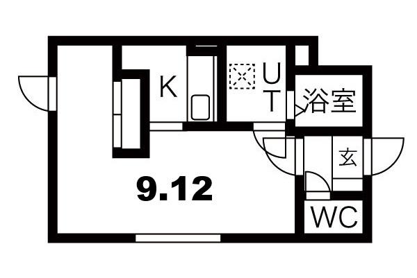 セレナーデ(1K/1階)の間取り写真