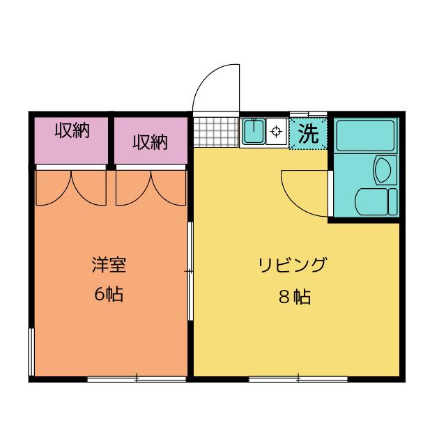 ベアーズハウス(1LDK/2階)の間取り写真