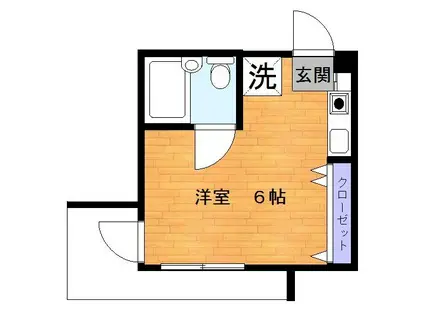 イレブン大久保日大前(ワンルーム/6階)の間取り写真