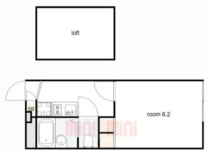 レオパレスオアシス山手(1K/2階)の間取り写真