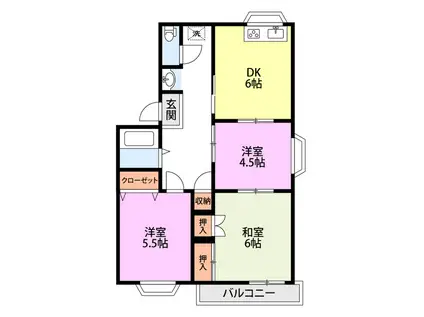 メゾン大地(3DK/1階)の間取り写真