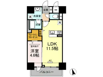 リモッカ大手町(1LDK/2階)の間取り写真