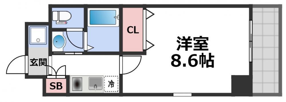 M´プラザ今里(1K/3階)の間取り写真