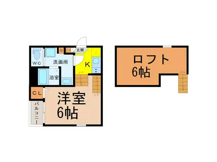 ハーモニーテラス野並IX(1SK/2階)の間取り写真