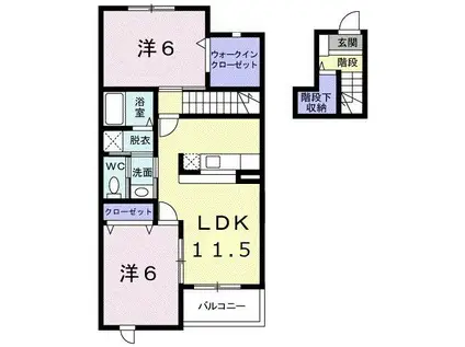 アルドーレ(2LDK/2階)の間取り写真