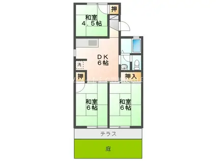 セジュールイムラ(3DK/1階)の間取り写真