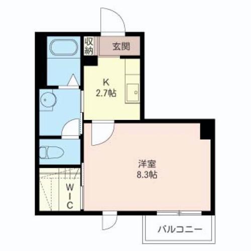 フラッツブルーム(1K/1階)の間取り写真