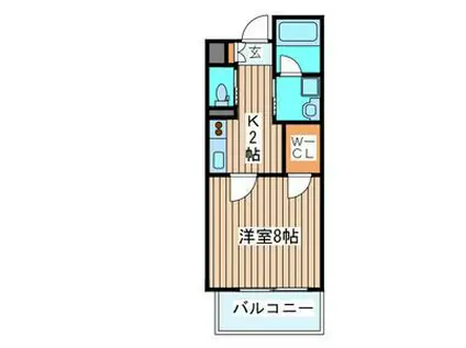 ヴィアーレ勾当台II(1K/12階)の間取り写真