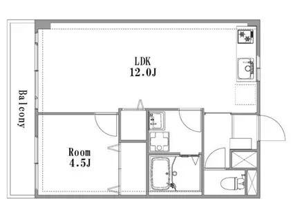 アザレアハイツ蒲池(2DK/2階)の間取り写真