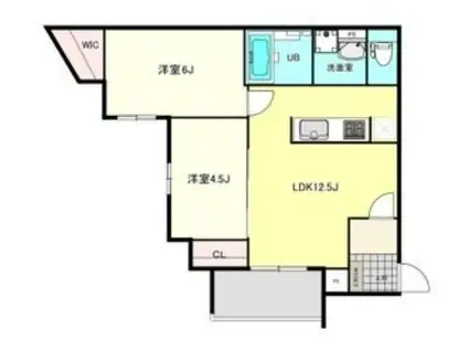 パロス大観町アルデア(2LDK/1階)の間取り写真