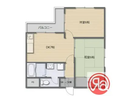 アビテ上住吉(2DK/3階)の間取り写真