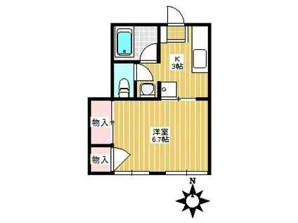 ノバック(1K/1階)の間取り写真