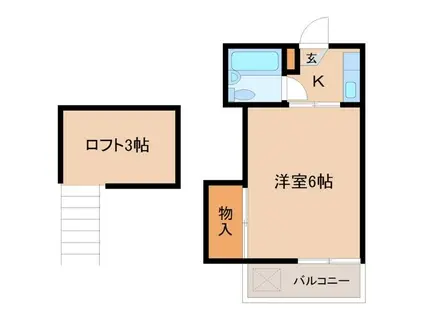 コーポ錦(1K/2階)の間取り写真
