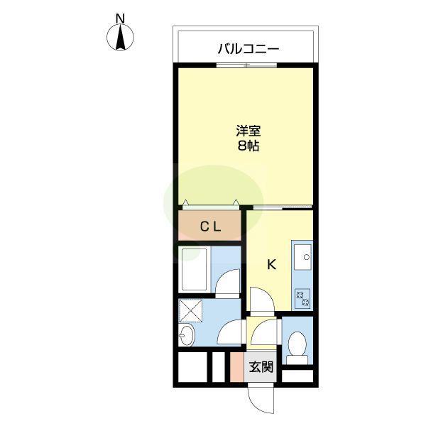 ルトラン和歌山(1K/3階)の間取り写真