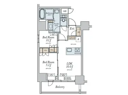 ALIVIS十条(2LDK/11階)の間取り写真