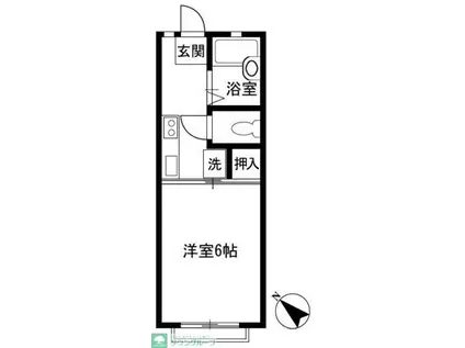 パークトルリ(1K/1階)の間取り写真