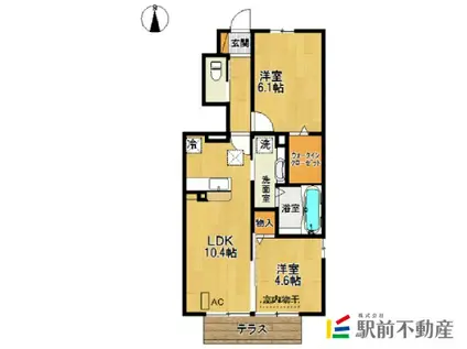 フローラIII番館(2LDK/1階)の間取り写真